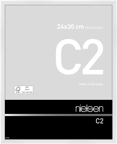 nielsen Bilderrahmen, 24 x 30 cm, Aluminium, Weiß glanz, Rahmen zum Aufhängen im Hoch- & Querformat, Echtglas, C2