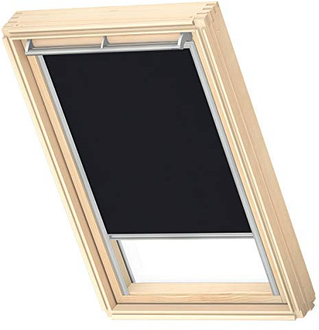 VELUX Original Dachfenster Sichtschutzrollo für MK06, Schwarz, mit Grauer Führungsschiene