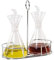 ANDREA HOUSE Set vinagrera y aceitera de Vidrio con Soporte Cromado matraz