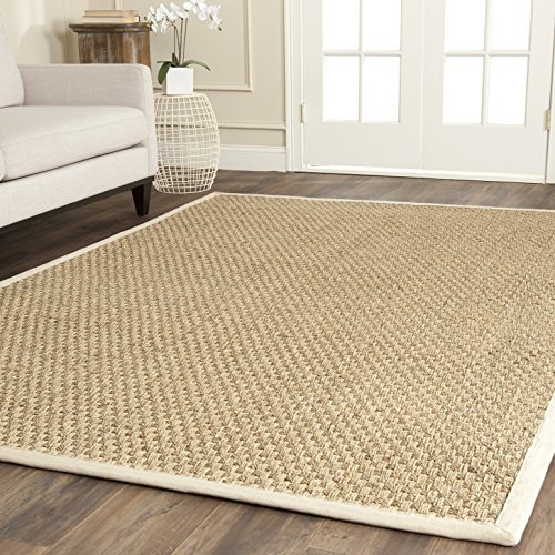 Safavieh Tapis en Fibres Naturelles Salon, Salle à Manger, Chambre à Coucher - Natural Fiber Collection, Tapis à Poil Court, Naturel et Brun, 183 x 274 cm
