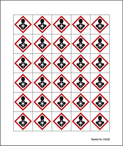 LEMAX® Minisymbol GHS 08 Gesundheitsschädlich, Folie, selbstklebend, 20x20mm, 30/Bogen