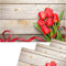 Tischsets 4er als abwaschbare Frühling und Ostern Tischdeko - Platzsets Rote Tulpen Blumen als Tischuntersetzer in 43 cm - Platzdeckchen als Tischunterlage für Esstisch Wohnzimmer Tisch