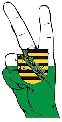 U24 Aufkleber Peace Finger Sachsen Autoaufkleber Sticker