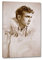 Caro-Art James Dean Aquarell Art 90x60cm Portrait Digital Art Beige Braun Vintage Leinwandbild auf Keilrahmen Wandbilder