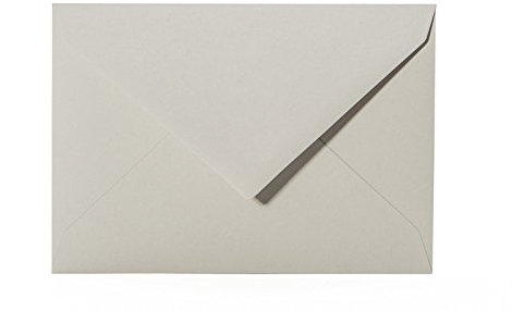 Paper24 25 Umschläge B6 feuchtklebend 120 g/qm, Briefumschläge 12,5 x 17,5 cm für Hochzeit, Geburtstag, zum Basteln in der Farbe Grau
