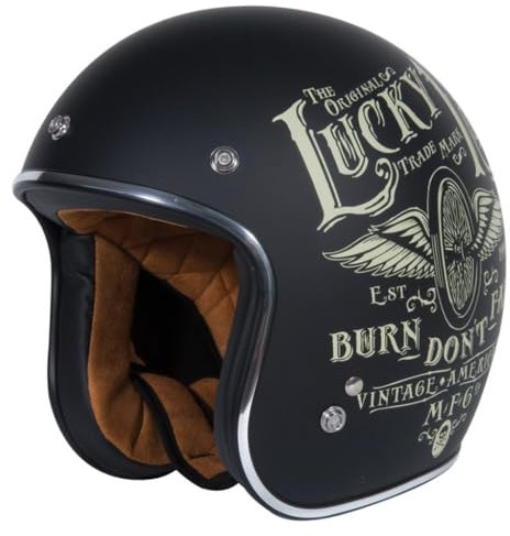 Origine Helmets Motorradhelm Primo Flying Wheel Black, Farbe: Schwarz, Größe: L