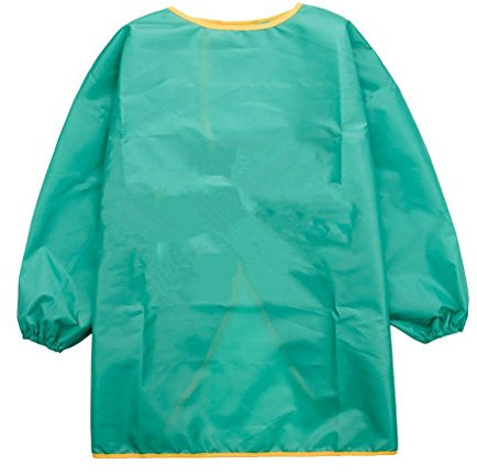 Yundxi Kinder Malkittel, Kinder Bastelkittel, Bastelschürze, Kinder Schürze - Malschürze mit Langarm(Grün,Mittel)