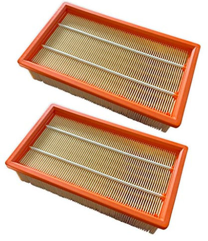 2 x Flachfaltenfilter Filter für original Kärcher NT 25/1 Ap, NT 35/1 Ap, NT 35/1, NT 45/1, NT 55/1, NT 361, NT 561, NT 611 Tact, Te, M, Eco ersetzt original 6.904-367.0 (2 Stück)