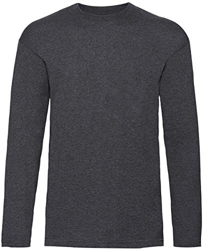 Fruit of The Loom Mens Valueweight Crew Neck Long Sleeve T-Shirt