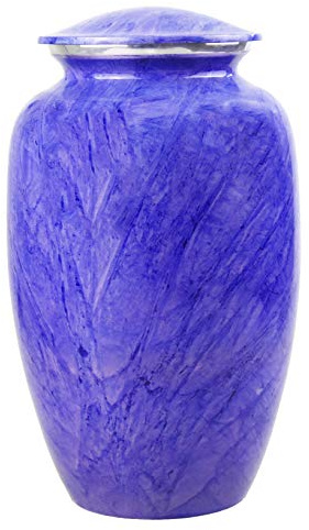 Love to Treasure Large Aluminium Lilac Marble Effect Urn for Adult or Pet Dog Ashes Cremains Memorial