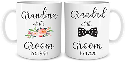 Set of 2 Mugs Personalised Custom Gifts Grandma Grandad of The Groom Wedding Favours Mug Coffee Mugs Tea Cup WSDMUG2119
