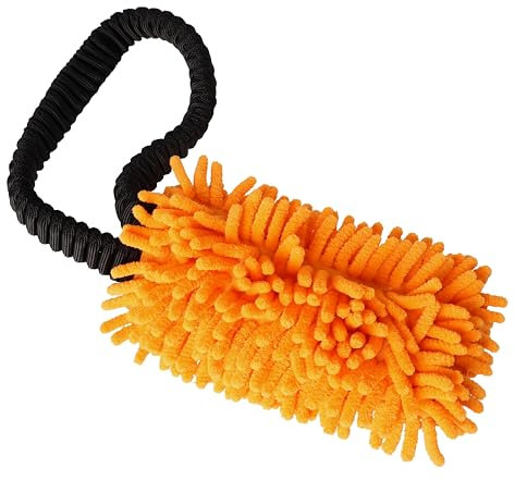 Dingo Hundespielzeug Mop 19 x 7 cm mit Bungee Griff 41 cm Agility Apporte Motivation Spiel mit Hund Training Orange 15673