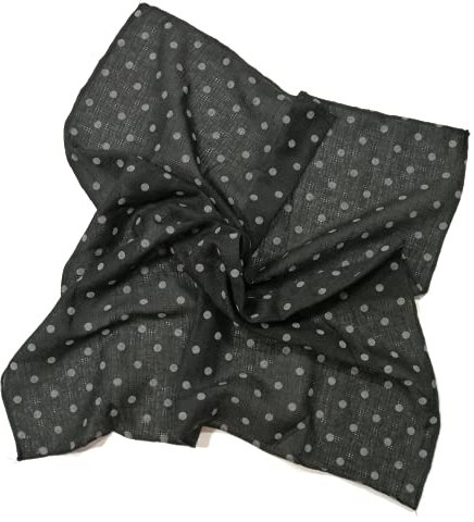 Shanlin Damen Sq24-Baumwolle Schal, Punkte, schwarz, 24X24inches (60x60cm)