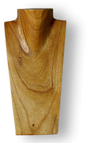 ART-CRAFT Halskettenständer Schmuckständer Halskettendisplay Schmuckbüste aus Holz Natur 30 cm