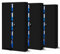 Jan Nowak 3er Set Aktenschrank C001 Metallschrank Stahlschrank Werkzeugschrank Büroschrank Lagerschrank Universalschrank Pulverbeschichtung Flügeltüren 185 cm x 90 cm x 40 cm (schwarz/schwarz)