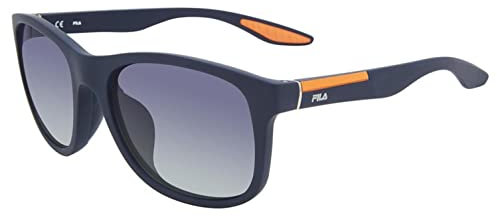Fila SF9250 D82P Sonnenbrille für Herren, dunkelmarineblau/blau, polarisierte Gläser, rechteckig, 55 mm, Dark Navy D82p