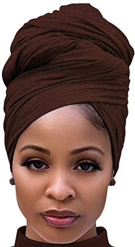 DRESHOW Haarwickel für Schwarze Damen Schal Turban Langes Haar Kopfwickel Schal Kopftuch Weiche Stirnband Schals Gap