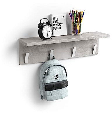 MOBILI FIVER, Rachele Wandgarderobe, 60 cm, grauer Beton, Made In Italy