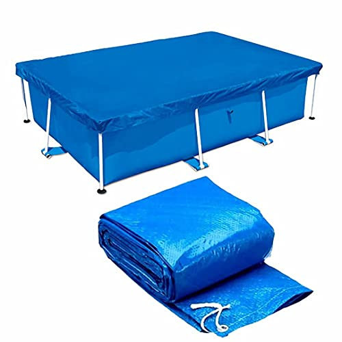 Hmpet Bache de Piscine Tubulaire,Piscine Tubulaire Rectangulaire Bâche,Bache Hivernage Piscine Hors Sol,Anti-UV Bâche de Protection en PE,Bleu,400 * 211cm