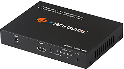 J-Tech Digital Processeur de contrôleur mural vidéo 4K60Hz 2x2, entrée 4k60Hz, sortie 1080P60Hz avec rotation d'image, 8 modes d'affichage. HDCP 1.4 [JTECH-VW05]