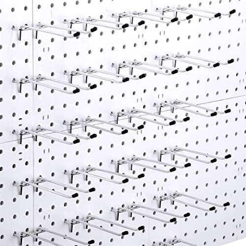 24 pezzi Pegboard Doppio Braccio Peg Gancio Dritto Garage Storage Wall Organizer Pegboard Ganci Peg Board Tool Utility Ganci Peg Board Ganci Adatto 1/4 di Pollice Peg Board Shelf Accessori