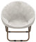 GAMUKAI Stretchy Velvet Saucer Chair Slipcover,Removable Round Velvet Moon Chair Cover Furniture Protector for Living Room (Ivory, Large)