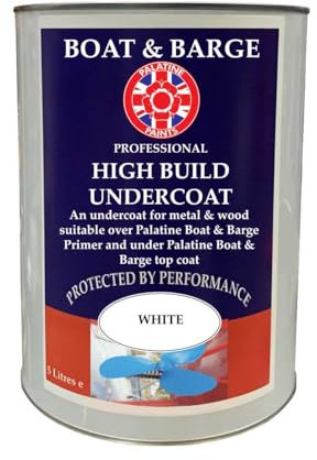 Palatine Paints Boat & Barge Marine Undercoat High Build Paint (White, 5 Litre)