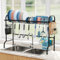 iSPECLE Over Sink Drainer Rack - Stainless Steel Large Dish Drainer, Multifunctional Over Sink Dish Drying Rack with Cutlery Holder, Chopping Board, Washing-Up Liquid Holder for Sink Organisation