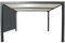 Pergola bioclimatique Habrita Foresta per 3630 R BI W Aluminium 10,80m2 toiture écru avec Rideau Manuel Gris pour côté 3m