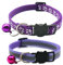 Hepplly 2-Pack Katzenhalsbänder Quick Release Reflective Kitten Halsband mit Glocke (Lila)