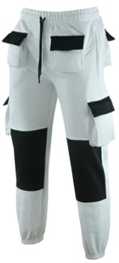 MS9 Mens Fleece Painters Decorators Combat Cargo Work Trousers Joggers