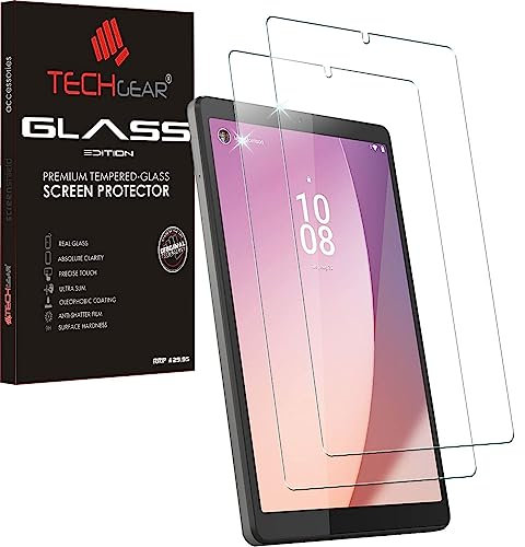 TECHGEAR GLASS Edition [2 Pack] Screen Protector fits Lenovo Tab M8 4th Gen 2023 (8.0) TB300, Genuine Tempered Glass Screen Protectors [9H] [HD Clarity] [Scratch-Resistant] [No-Bubble]
