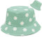 Malaxlx Damen Blume Grün Fischerhut Bucket Hat Anglerhut Reversibel Fischerhüte Sonnenhut Sommerhut Faltbarer Draussenhut