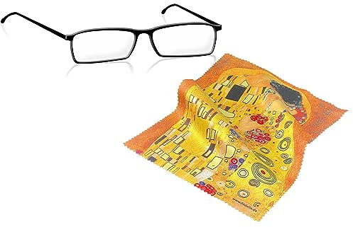 Brillenputztuch, Brillenreinigungstuch von Fridolin - Motiv: Gustav Klimt, Der Kuss - Mikrofaser, Material: 80% Polyester, 20% Polyamid - Maße: 18 x 12,5cm