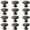 Mokife Schrankknopf Bronze Retro, 12 Stück Runde Schubladengriffe Metall Dresser Knobs mit Schrauben für Kommode Möbel Schränke Küchenschränke Tür, 30x21mm
