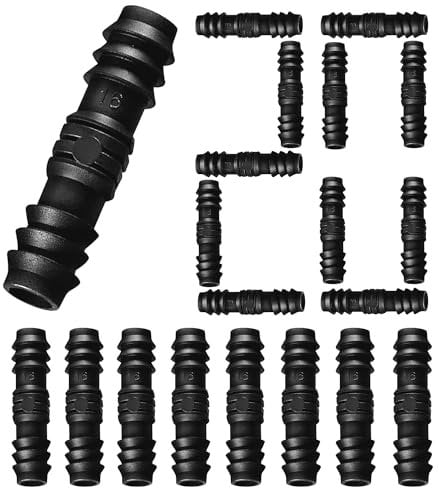 RYXZEN 20 Piezas Riego por Goteo 16mm Conectores de Púas de Manguera Conector de Recto Conector de Manguera Accesorios Riego por Goteo para Manguera Jardin, Tubo Riego, Riego Huerto