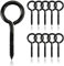 10Pcs M5 x 65 Eyelet Screws Black Stainless Steel Vine Eye Bolts Eye Screws Hooks Metal Screw-in Hook Heavy Duty Self Tapping Ring Screw Nails