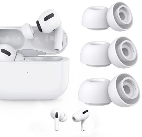3 Pairs Replacement Ear Tips for Airpods Pro and Airpods Pro 2nd Generation, Silicone Ear Tips with Noise Reduction Hole, Fit in The Charging Case