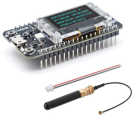 APKLVSR Lora Module GPS LoRaWAN LoRaWAN ASR6052 CP2102 avec écran OLED 0,96, antenne pour Arduino
