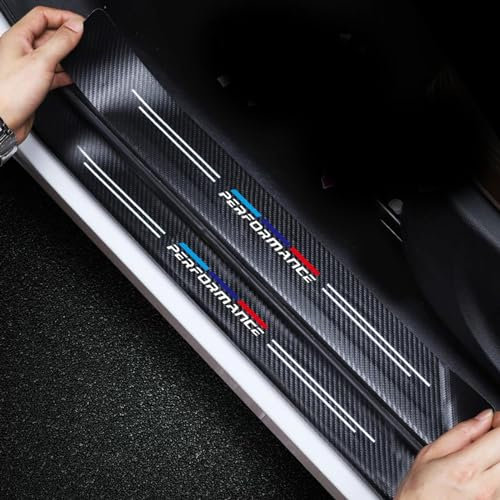 4 Stück für Performance Auto Einstiegsleisten Türschweller Schutzfolie Kohlefaser Lackschutzfolie Selbstklebend Türschweller Trittschutz Aufkleber Auto Tür Schritt Platte Abdeckung B