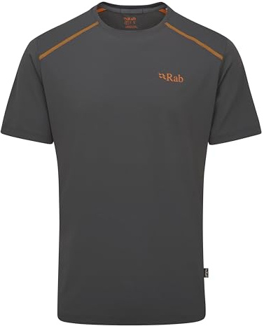 Rab Men's Force Tee Lightweight T-Shirt for Trekking, Climbing, & Trail Running - Graphene - Medium