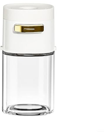 Distributore di sale per condimenti, serbatoio di dosaggio per condimento, dosatore a pressione, dispenser per sale e pepe, zucchero e spezie (bianco)