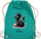 Turnbeutel Rucksack - Süßer Kleiner Drache mit Namen I Nachtdrache I Dragon I Drachen I Drachenzähmen - Unisize - Türkis - und dragons toothless beutel drachenmotiv baumwollrucksack name