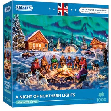 Gibsons A Night of Northern Lights 1000 Piece Jigsaw Puzzle for Adults | Made in The USA | B Corp