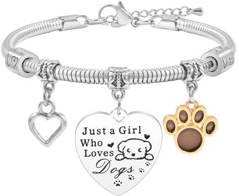YELUWA Hunde Armband für Mädchen Frauen, Tier Armbänder Nur ein Mädchen das Hunde Liebt Armband Geburtstags Abschlussfeier Inspirierende Armbänder für Mädchen Hunde Liebhaber Freunde Tochter Schwester