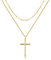 Jenosy Kette Layered Damen Gold Kreuz Kette mit Cubic Zirconia Glaube Kette mit Kreuz Zarte Halskette mit Kreuz Anhänger Damen Hypoallergene 18K Vergoldete Kette Modeschmuck für Frauen und Mädchen