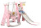 Toboggan intérieur pour Les 1, 2, 3, 4, 5 Ans, Aire de Jeux pour Tout-Petits 4 en 1 avec balançoire, Toboggan pour bébé pour Chambre d'enfant, Toboggan de Jardin pour Tout-Petits (Rose)