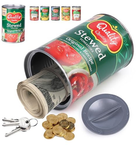 BarGifts Versteckte sichere künstliche Dose mit verstecktem Fach, versteckter Stauraum für Ihre Wertsachen wie Geld, Schlüssel und Schmuck - Tomate