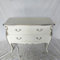 Kunibert Antik H4R0760 Kommode Louis Seize Barock Rokoko Sideboard Breite 102 cm weiß mit Silber