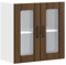 vidaXL Küchen-Hängeschrank mit Glastür Lucca Braun Eichen-Optik, Wandschrank Küche, Wandschrank, Oberschrank, Küchenschrank, Hängeschrank